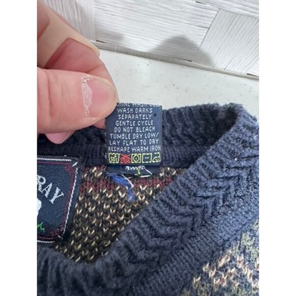 "Woods & Gray" Men's Sweater, 100% Cotton, Grandpa, Geometric Pattern, Size‎ LG - Picture 4 of 7